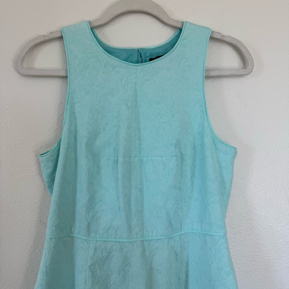 J. Crew Women's Matelasse Tiffany Blue Sheath Dress Aqua Size 8 $138 - Picture 3 of 10